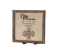Mother's Day Photo Frame, Wall Mounted Decorative for Mom Grandma, Table Display with Hollow Wood Frame with Engraved Quotes