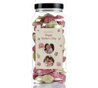 Mothers Day Pink and White Mice Sweet Gift Jar by Just Treats - Photo - Floral Hugs - J26