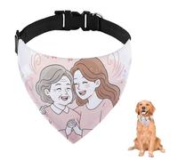 Mothers Day Pink Flowers Dog Bandana With Adjustable Strap D Ring Dog Scarf Pet Bibs Triangle Cat Bandana Accessories Puppy Dogs Cats Decor Machine Washable