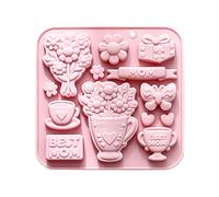 Mother's Day Silicone Moulds, 13 Cavity Non-Stick Reusable Kitchen Tool - Baking Moulds for Cake Pastry Chocolate Jelly Muffin Party Kitchen