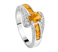Mother's Day Silver Ring for Women Birthstone Ring Engagement Ring for Women Anniversary Wedding Promise Ring Sparrow Rings (F, 6)
