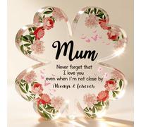 Mothers Day Small Gifts for Mum Birthday Christmas | Four Leaf Clover Acrylic Plaque | Lucky Keepsake from Daughter Son | Presents for Mum