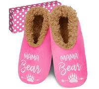 Mothers Day Socks - Gifts for Moms Who Have Everything, Best Gifts for Elderly Mom, Slippers Socks, Mama Bear Pink, M