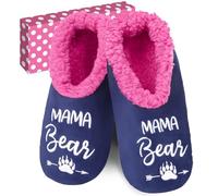 Mothers Day Socks - Gifts for Moms Who Have Everything, Best Gifts for Elderly Mom, Slippers Socks, Mama Bear Blue, M