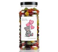 Mothers Day Soft Midget Gems Sweet Gift Jar by Just Treats - Personalised - Bear Hugs - J29