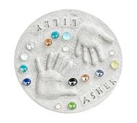 Mother's Day Stepping Stone Kit, New Hand Casting Stepping Stone Garden with 26 Letter Stamps, Interactive Handprint Paving Slabs Mould Kit, Funny Family Handprint Path Mold Kits, for Parent Gift