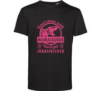 Mother's Day T Shirt Don't Mess with Mamasaurus Funny T-Rex Dinosaur Dino Lovers Mother's Day Presents Gift for Mom Gift for Mummy Birthday Xmas Unisex Adult Top Black