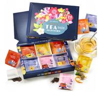 Mother's Day Tea Gift Set - Herbal, Green & Pure Ceylon Selection, Collection of Black and Herbal Blends - Chai, Lemon Ginger, Spicy Apple, Apple Cinnamon, Almond Cherry