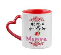 Mothers Day Themed This Mug is Especially for Mumma 11oz Red Inside red Heart Handle Mug.