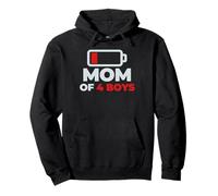 Mothers Day Tired Mom Mom of 4 Boys Funny Design Pullover Hoodie