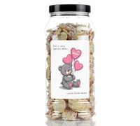 Mothers Day White Chocolate Snowies Sweet Gift Jar by Just Treats - Personalised - Bear Hugs - J31