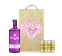 Mother's Day Whitley Neill Rhubarb & Ginger Gin Set with Folkington's Tonics in Double Wooden Box (70cl) - Mothers Day, Hamper, Mum, Hampers & Gourmet Gifts, Birthday Gifts,