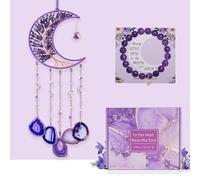 Mother's Day Wind Chimes, Amethyst Wind Chimes, Crystal Gift, Hanging Crystal Decor, Crystal Tree Decor