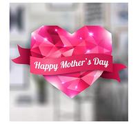 Mothers Day Window Stickers - Mother's Day Window Decorations - Mother's Day Diamond Heart Vinyl Cling - Mothers Day Shop Window Display - Large