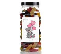 Mothers Day Wine Gums Sweet Gift Jar by Just Treats - Personalised - Bear Hugs - J32
