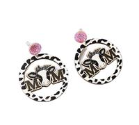 Mother's Day Wooden Earrings for Women Mom Handmade Natural Wood Sunflower Daisy Butterfly Leopard Cow Lightning Mom Letter MAMA Lightweight Dangle Drop Earrings for Mama Fashion Jewelry Gifts, Wood