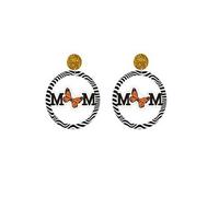 Mother's Day Wooden Earrings for Women Mom Handmade Natural Wood Sunflower Daisy Butterfly Leopard Cow Lightning Mom Letter MAMA Lightweight Dangle Drop Earrings for Mama Fashion Jewelry Gifts, Wood