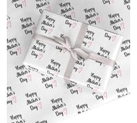 Mothers Day Wrapping Paper Heart Script - Elegant Premium Gift Wrap for Mum, Nanny, Grandma or Wife, Recyclable Plastic-Free Sheets, Made in the UK by Dyefor - 6 Sheets (50x70cm)