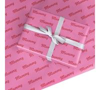Mother's Day Wrapping Paper - Stylish Mummy Pink Gift Wrap - For Birthday & Mothers Day - Cute Vibrant Design for Mum - by Dyefor - 6 Sheets (50x70cm)
