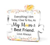 Mothers Gifts Acrylic Puzzle Piece,Gifts for Mom from Daughter,Moms Birthday Gift Ideas,Everything I am Today Acrylic Table Decor,Mother's Day Present