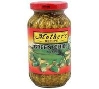 Mothers Green Chilli Pickle 500gm(6-Pack) | Intense Heat in Every Jar | Adds a fiery kick to your favorite meals | Crafted with handpicked green chillies | Traditional craftsmanship for authenticity