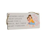 'Mothers Hold Their Child's Hand For A While but Their Heart Forever' Plywood Hanging Sign - Mother's Day Idea (smlsgn-ds23-holdhand)