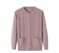 Mother's Knitted Cardigan Sweater Spring Fall Front Closure Sweatercoat Cardigans Top For Elderly Women Gift (Color : Camel, Size : XL/X-Large)