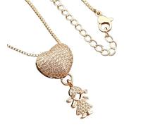 Mother's Love Necklace, Personalized Customized Gold Heart Pendant for Women, Customized Mother's Day Gift, Heart Necklace Jewelry (1 Girl)