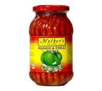 Mothers Mango & Chilli Pickle - 500gm (Pack of 2) | Tangy mangoes with a kick of red chillies | Enhances the taste of your favorite meals | Preservative-free for a wholesome taste | 2 Pack Conveniency