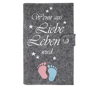 Mother's passport wallet deluxe When from love is life...with extra pockets and 100% wool felt - hand crafted in Germany