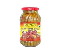 Mother's Red Stuffed Chilli Pickle, 500 g (Pack of 1)