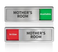 Mother's Room Door Signs, Do Not Disturb,Breastfeeding Door Sign, In Use/Available Slider Sign for Lactation Room, Privacy Vacant Occupied Nursing Signs，Brushed Silver