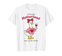 Mothers who Like to Drink Leopard Print Bandana on Goose mom T-Shirt