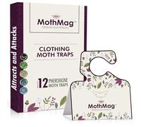 MothMag Moth Traps for Clothes, Closets, Fabrics, and Carpets, Clothes Moth Traps, Closet Moth Traps, Clothing Moth Pheromone Traps (12 Pack)