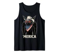 Mothman Cryptid American Flag Bandana Sunglasses Cowboy Hat Tank Top