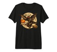 Mothman Cryptid Jack O Lantern Pumpkin Full Moon Broomstick Premium T-Shirt