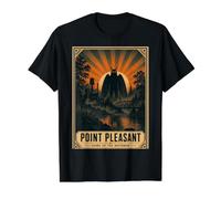 Mothman Design Point Pleasant West Virginia Retro Style Value Graphic T-Shirt, Men, Black, L