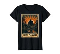 Mothman Design Point Pleasant West Virginia Retro Style Value Graphic T-Shirt, Women, Black, M