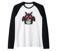 Mothman Eating Ramen Kawaii Japanese Food Men Women Kids Raglan Baseball Tee