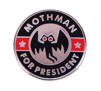 MOTHMAN FOR PRESIDENT Badge Hip Hop Style Creative Brooch Cartoon Animal Enamel Lapel Pin Cool Ornament For Clothes Backpack Halloween Christmas Gift For Boys Men, Metal, alloy