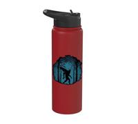 Mothman in the Forest with Red Eyes Stainless Steel Insulated Water Bottle