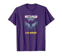 Mothman is My Homeboy: Cryptid Lover Forest Mystery T-Shirt, Men, Purple, L