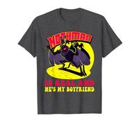 Mothman is Real & He's My Boyfriend Funny Cryptid Creatures T-Shirt, Men, Dark Heather Grey, Small