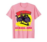 Mothman is Real & He's My Boyfriend Funny Cryptid Creatures T-Shirt, Men, Pink, Large