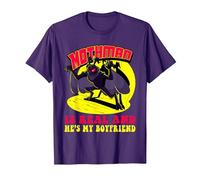Mothman is Real & He's My Boyfriend Funny Cryptid Creatures T-Shirt, Men, Purple, XX-Large