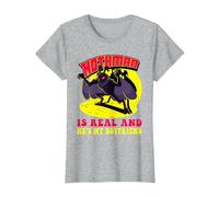 Mothman is Real & He's My Boyfriend Funny Cryptid Creatures T-Shirt, Women, Heather Grey, Medium