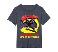 Mothman is Real & He's My Boyfriend Funny Cryptid Creatures T-Shirt, Women's Plus, Heather Blue, 3X