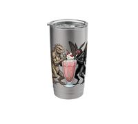 Mothman Lizard Cryptid Sharing Milkshake Stainless Steel Insulated Tumbler