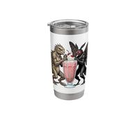Mothman Lizard Cryptid Sharing Milkshake Stainless Steel Insulated Tumbler