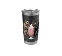 Mothman Lizard Cryptid Sharing Milkshake Stainless Steel Insulated Tumbler